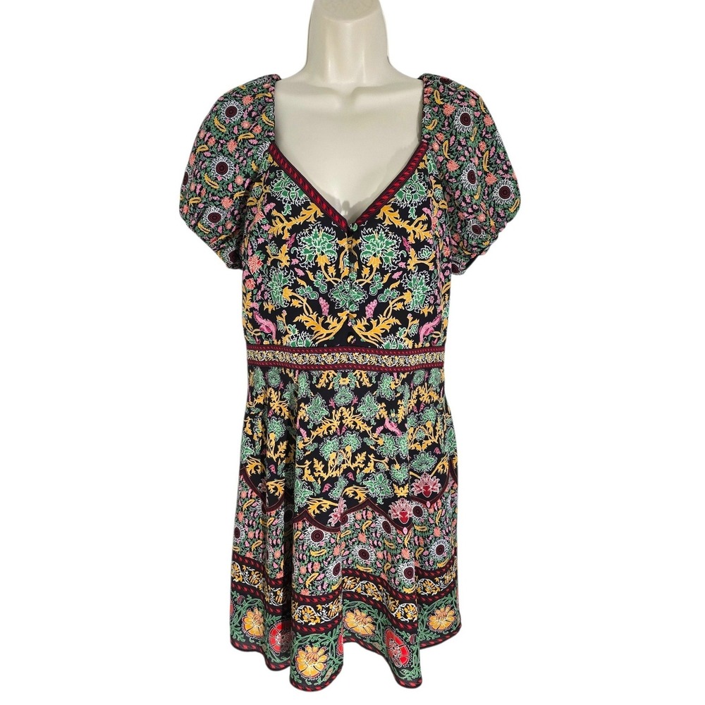 Alice + Olivia Flower Pot Black Multi Floral Mini Dress CC102P54504 Womens 10